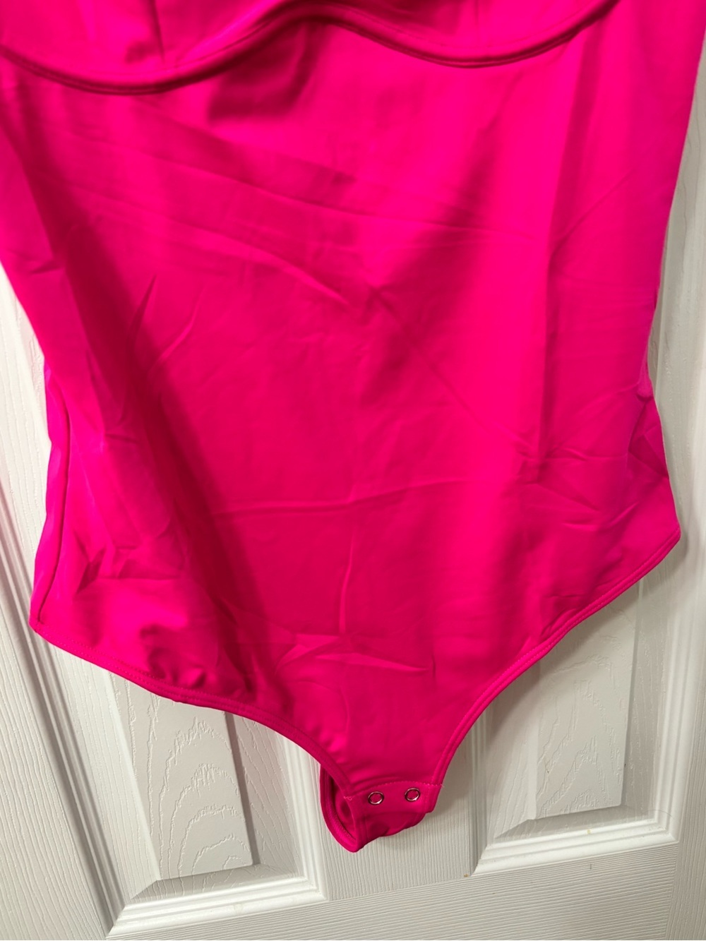 NWT REORIA Hot Pink Spaghetti Strap Snap Closure Thong Bodysuit Size S,M,L - Picture 5 of 12
